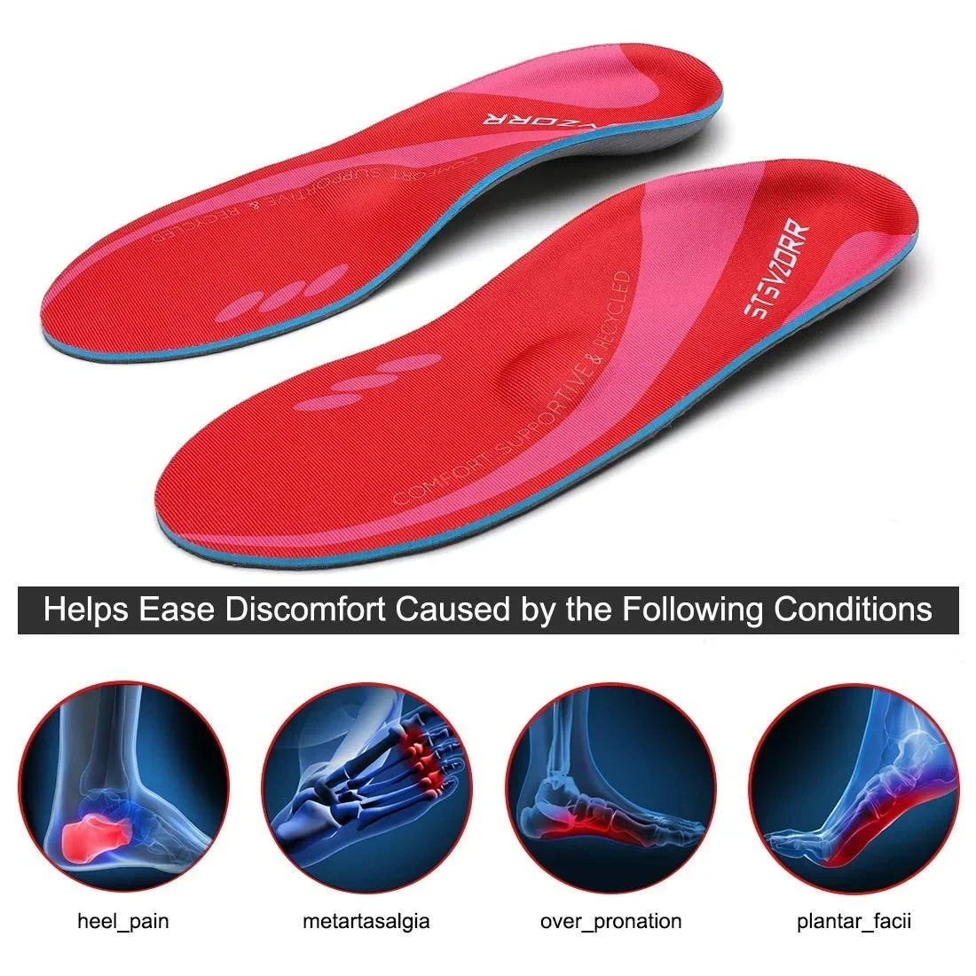 Plantarfasziiti Medium Arch Support Insert Relief Plattfüße Fersenschmerzen Orthesen Overpronation Bequeme Schuhe Einlegesohle