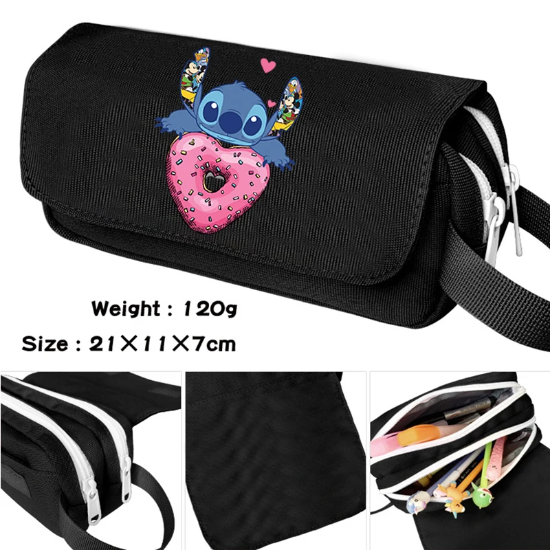 Anime Lilo Stitch Pencil Case School Supplies Pencil Bag High Capacity Stationery Box Teenagers Cartoon Cosmetic Bag Pencil Case