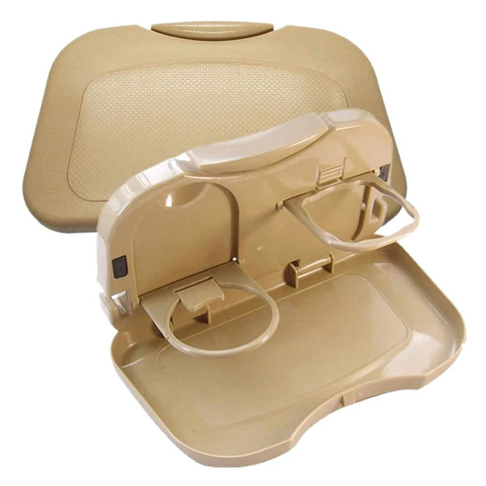 

2Pcs Drink Holder Travel Cupholders Abs Folding Table Car Accessories Backseat Tray Storage Desk Multifunctional Dining Foldable