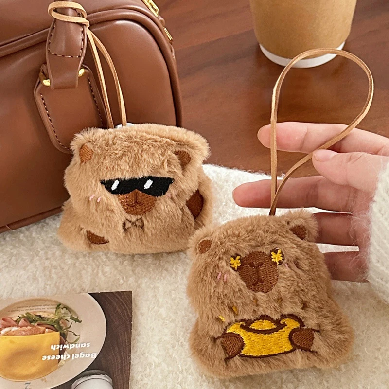 Süße Capybara gefüllte Puppe Anhänger Mädchen Tasche Schlüsselanhänger Dekoration Anhänger Cartoon Kapibala Plüsch Puppe Anhänger Tasche Dekoration