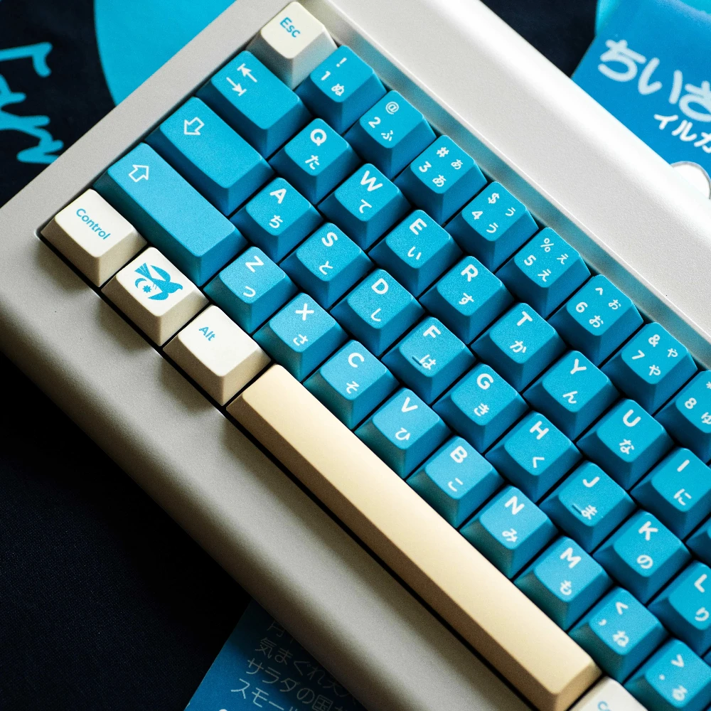 Blue Bird Theme Keycap Set 145Key PBT Custom Blue Minimalist Keyboard Cap Cherry Profile KeyCap for Mechanical Keyboard Gifts
