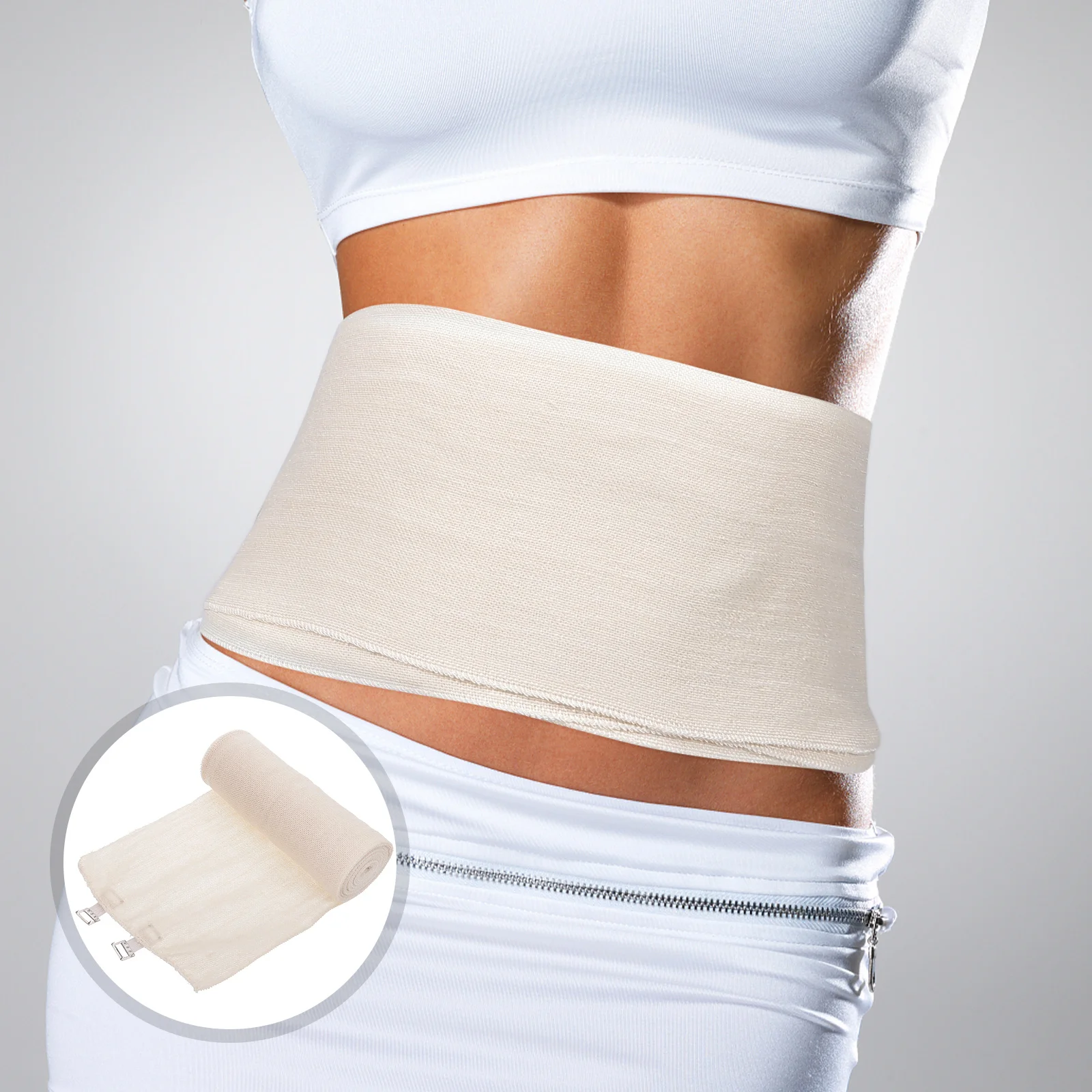 Benda di compressione pelvica dopo il parto 15 cm di larghezza legante addominale avvolgente bende di cotone supporto pancia portatile donne uso quotidiano