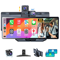 10.26’’ Portable Wireless CarPlay & Android Auto Screen for Car with 4K Dash Cam 1080p Backup Camera,Bluetooth,GPS Navigation