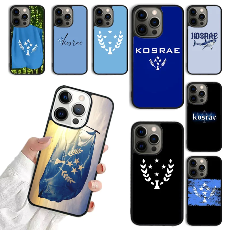 Kosrae Flag Phone Case For iPhone 16 15 14 plus 11 12 13 Pro  XR XS Max coque Cover Shell