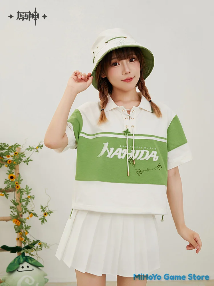 Nahida Polo Shirt MiHoYo Original Official Genshin Impact Sports Wear Nahida Quadratic Theme Cosplay Impression Series Top Daily