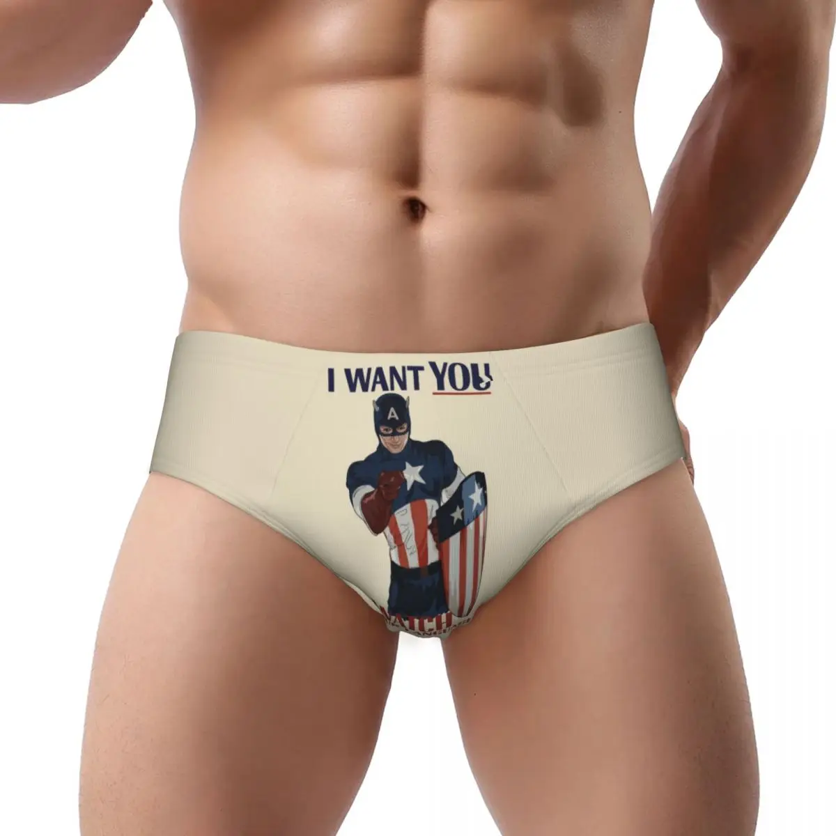 

Custom Captain America I Want You Brief Panties for Women Breathable Stretch Underwear