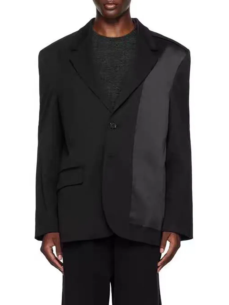 Abbigliamento donna 2k autunno e inverno ricamo digitale lucido splicing risvolto spalline blazer per donna 2024nuova giacca da donna