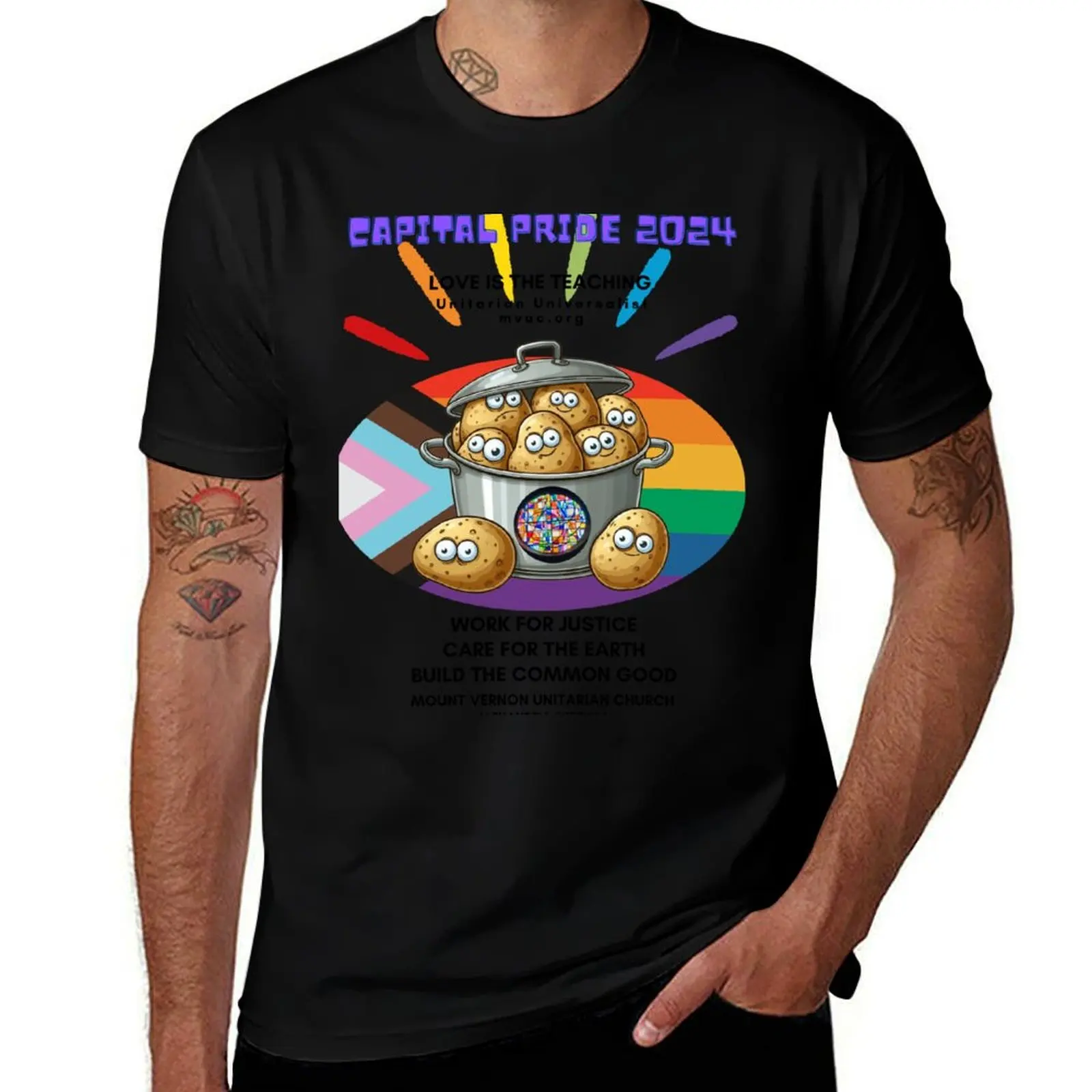 

Capital Pride 2024 with MVUC's Pot of Bumping Potatoes T-Shirt t shirt man designer man t shirt heavy cotton