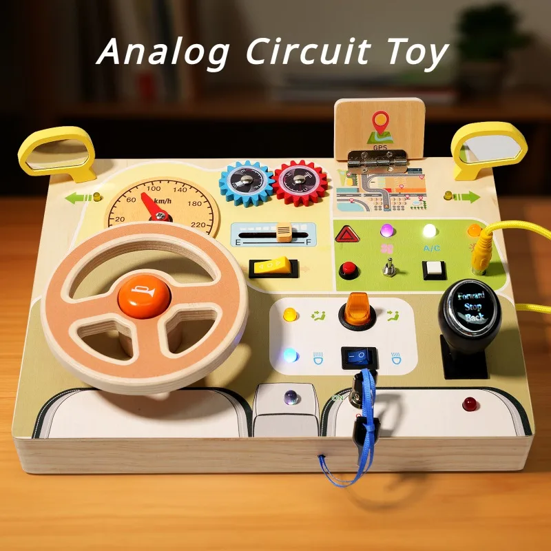 Simulated Circuit Toys Children Montessori Scientific Educational Wooden Toys Toddler Sensory Toys Parents-kids Interactive Prop