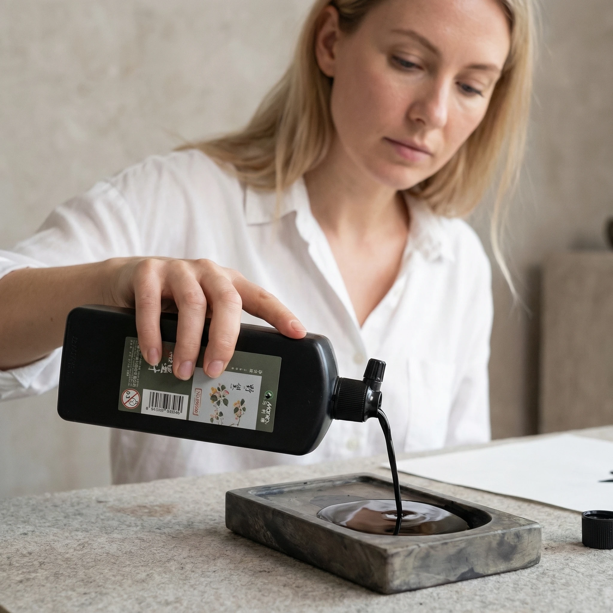 Marie's 1 Stück 100g/250g/500g Super Dickflüssige Chinesische Tinte für Kalligraphie Große Flasche Malerei-Kunstbedarf Traditionelle Chinesische Arbeiten – Detail 5