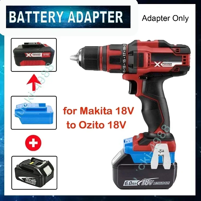 Conversor de Adaptador de Bateria para Makita 18v Bateria Li-ion para Ferramentas sem Fio Ozito Power X-change 18v sem Bateria