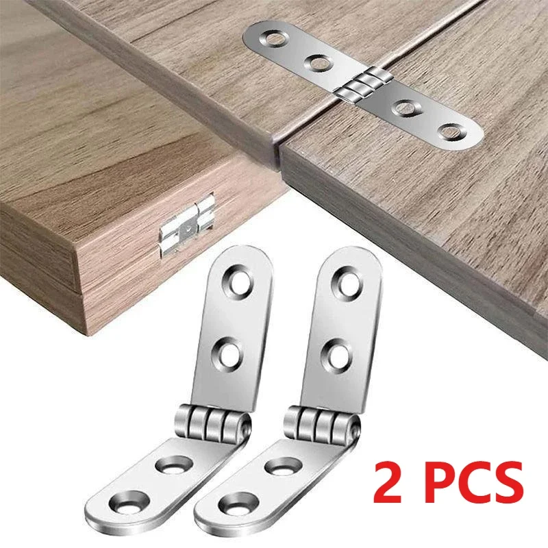 2pcs 180 Degree Foldable Hinge Flap Screw-On Hinges For Sewing Machine Cabinet Door Hinge Furniture Hardware Accessories
