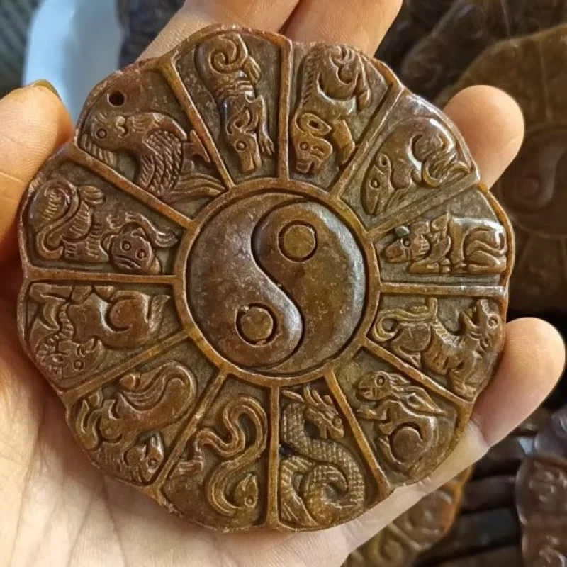 

Wholesale Manufacturer Miscellaneous Vintage Crafts Xi Stone Zodiac Bagua Pendant Live Supply