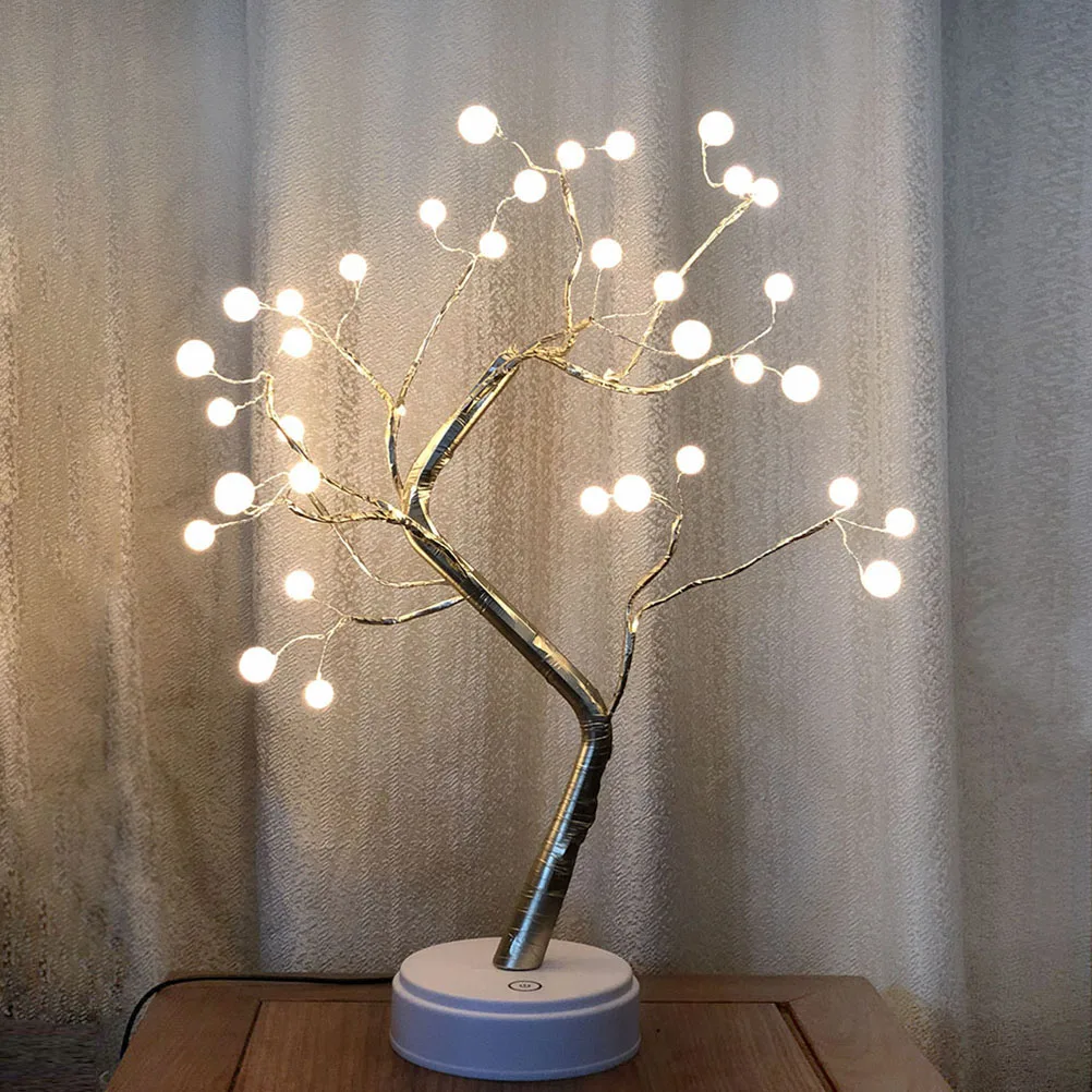 

Small Night Light Led Tree Shaped Lamp Golden For Bedroom Home Decor Usb Or Powered Touch Control Indoor Lighting