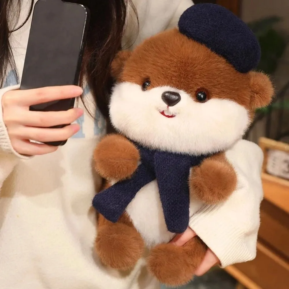 Kid's Accompany Dolls Fluffy Beaver Plush Doll Collection Soft Little Otter Plush Toy 35cm Cute Squirrel Plush Toy Birthday Gift