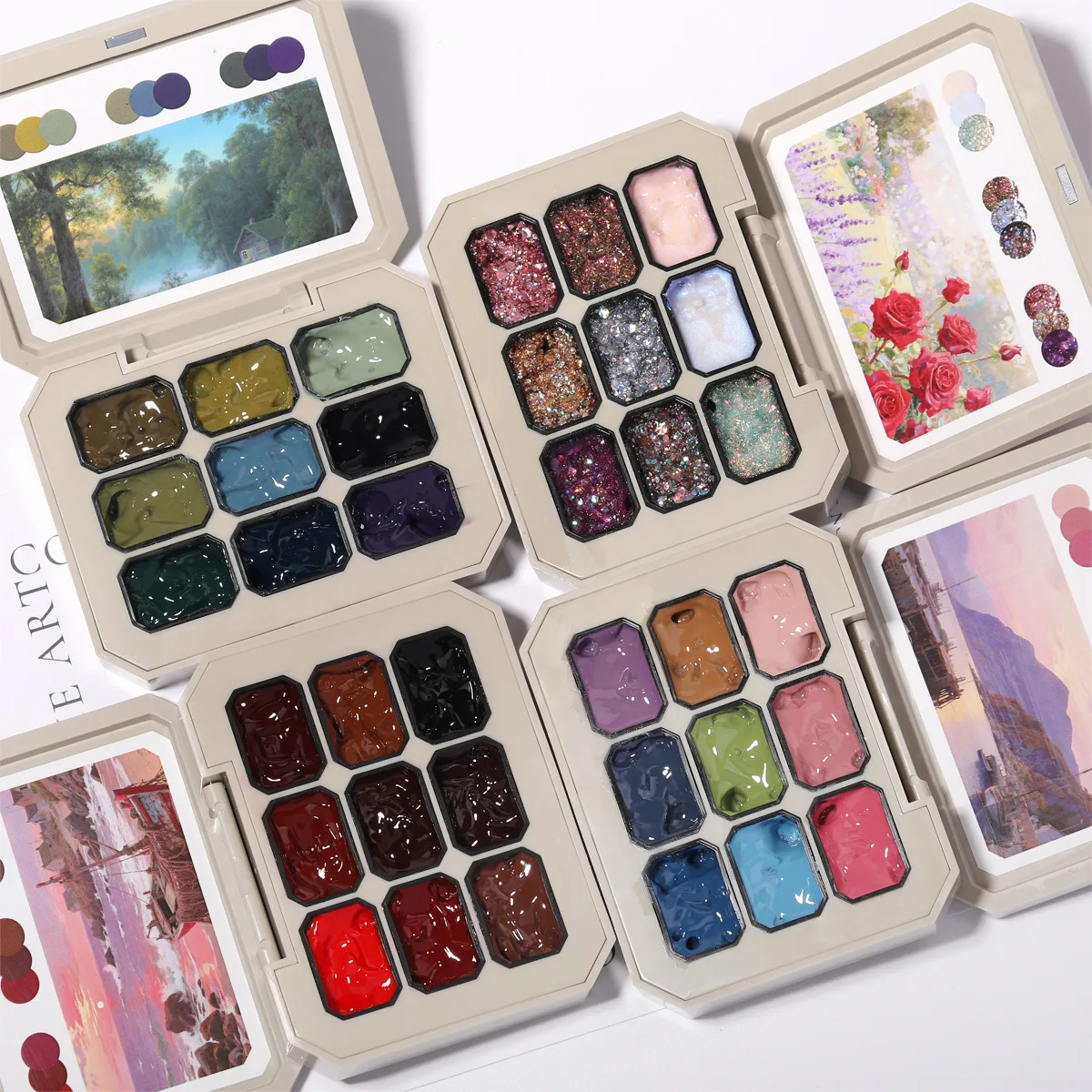 

9 Colors Red Green Solid Nail Polish Palette UV/LED High Saturation Polish Lacquer Salon Nail Art Gel Varnishes for Manicure