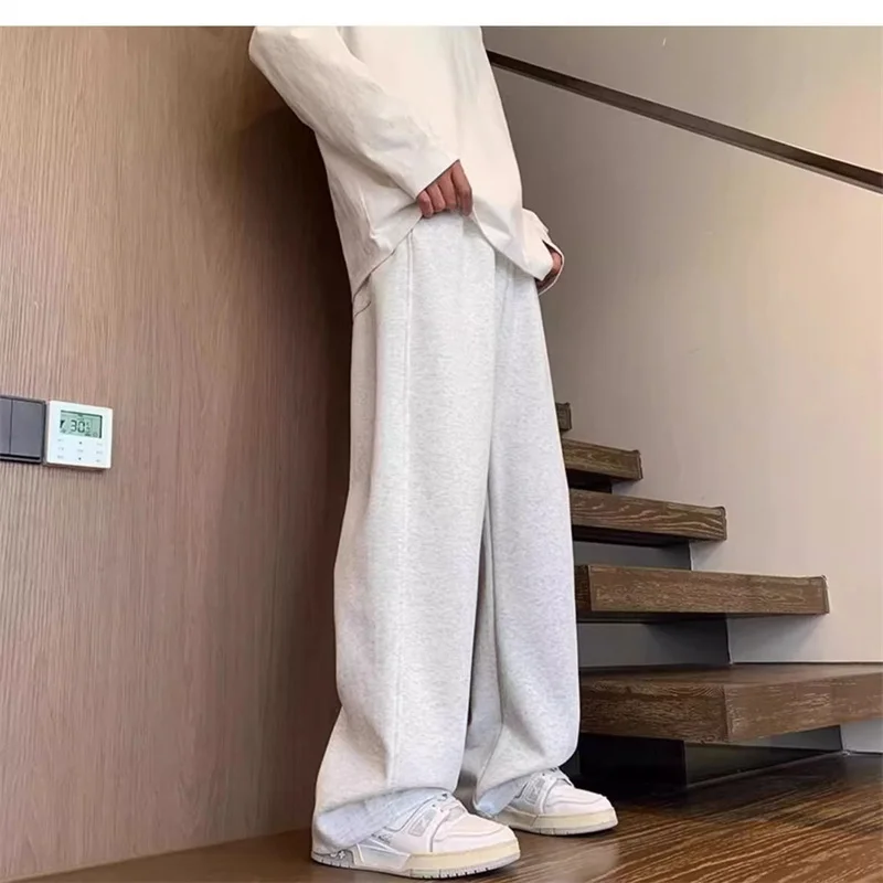 

Широкие спортивные штаны Мужские прямые брюки Большие мужские черные брюки Уличная одежда для бодибилдинга Брюки для бега Мужские спортивные брюки