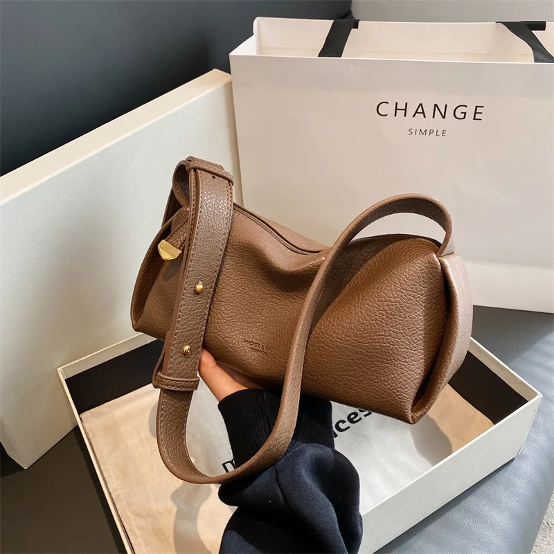 Soft Leather Texture Crossbody Bag Women\'s Pillow Square Bags 2023 New Fashion Large Capacity Wide Shoulder Strap Travel Handbag