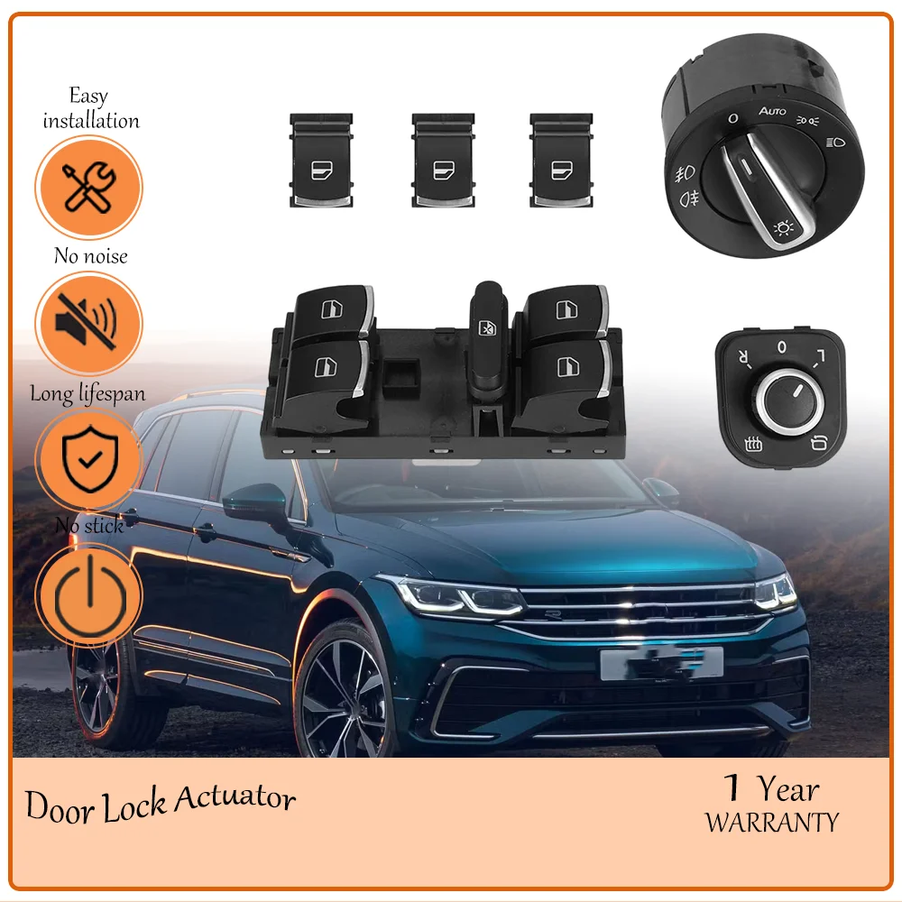 

6Pcs Car Headlight Switch Power Window Control Set Direct oem 5K4959857,5ND959857,5ND941431B Fit for VW Golf MK6 Tiguan Passat