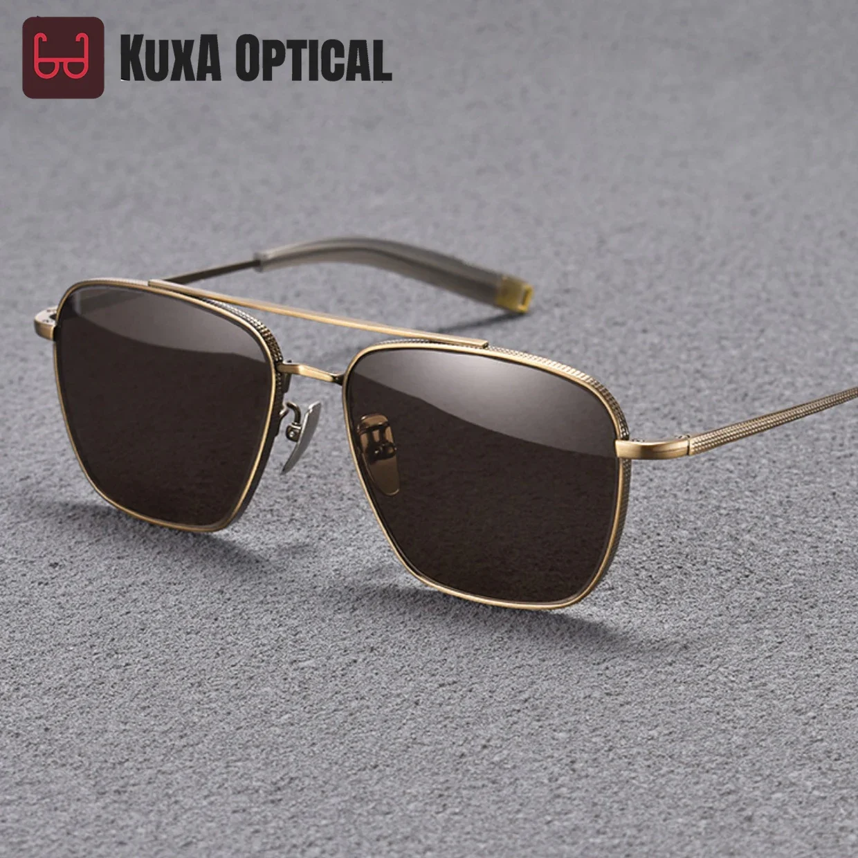 KUXA ظلال مربع الاستقطاب النظارات الشمسية الصيد القيادة قصر النظر نظارات الرجال التيتانيوم نظارات وصفة طبية النظارات الرجعية