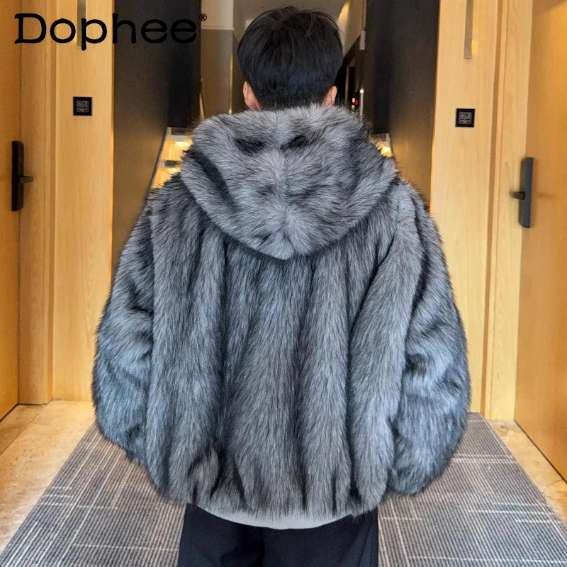 

Trendy Double-sided Wear Parkas Men 2025 Winter New Loose Comfort Thickened Warm Chic Hooded Jackets Long Sleeve Handsome Parkas