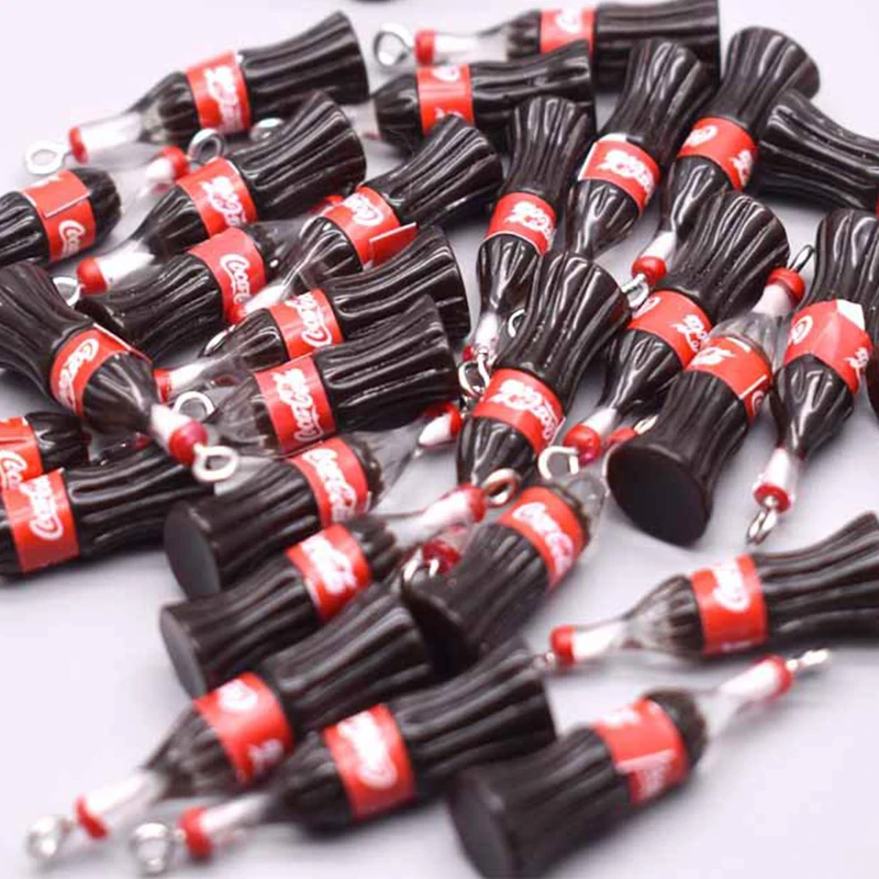 100Pcs Cute 3D Drink Bottle Resin Charms Pendant Handmade Accessories for Jewelry Making DIY Earrings Necklace Keychain Findings