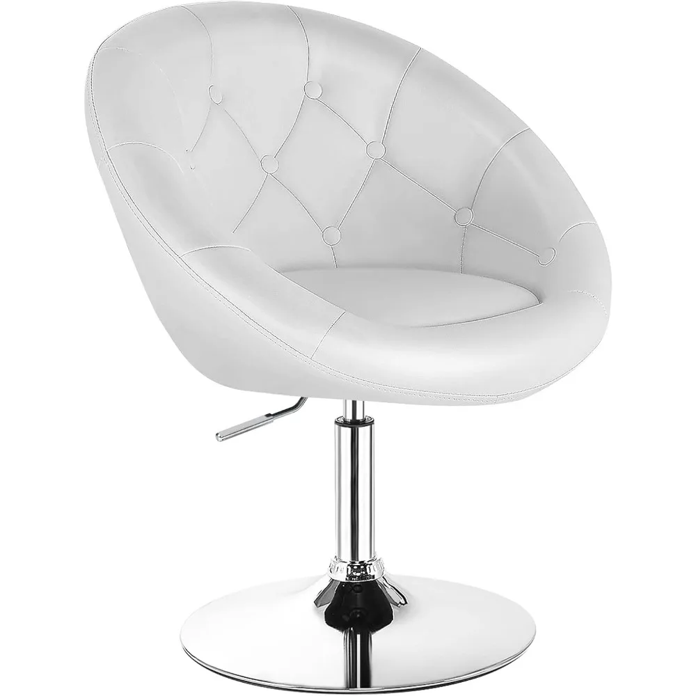 

Swivel round vanity chair, height adjustable with back, suitable for barber's shop, bar, makeup beauty accent tilt chair