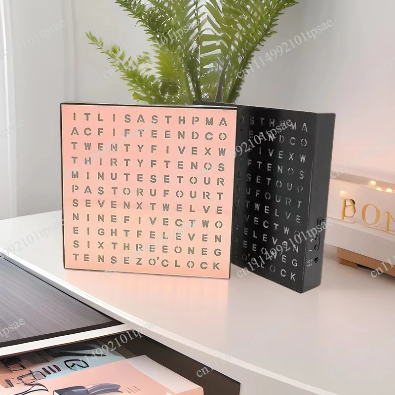 Creative LED letter wall clock, English time display desktop, home multifunctional reading timer clock