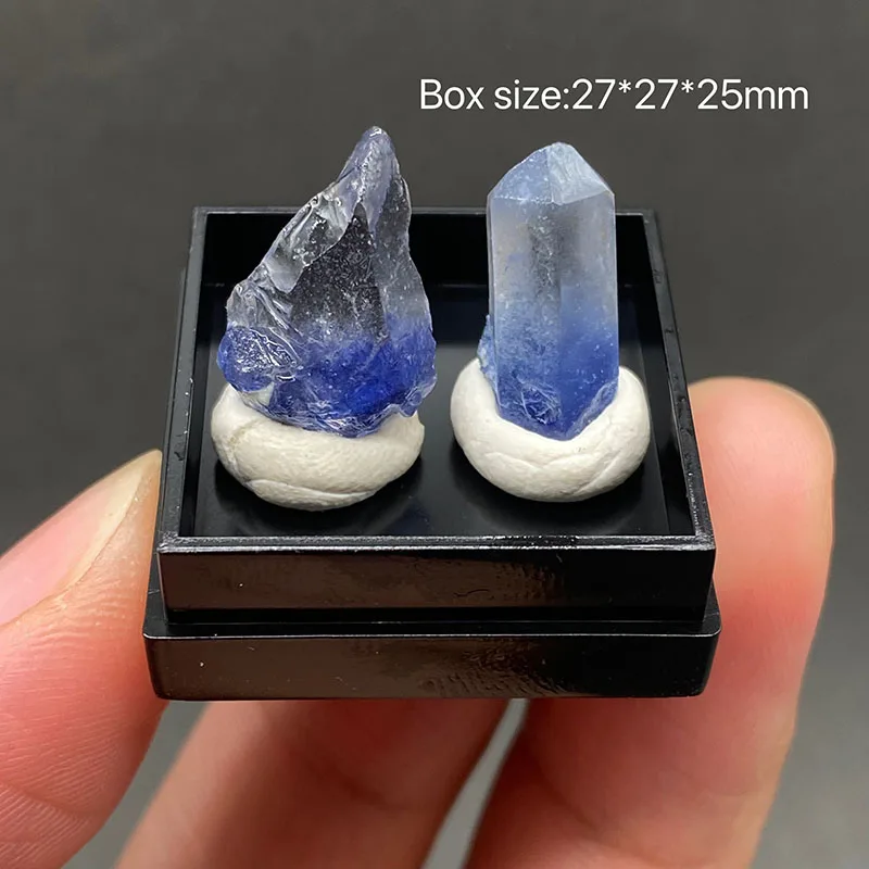 

100% natural Brazilian Dumortierite raw stone mineral specimen healing crystal gem collection+Box size:27*27*25mm