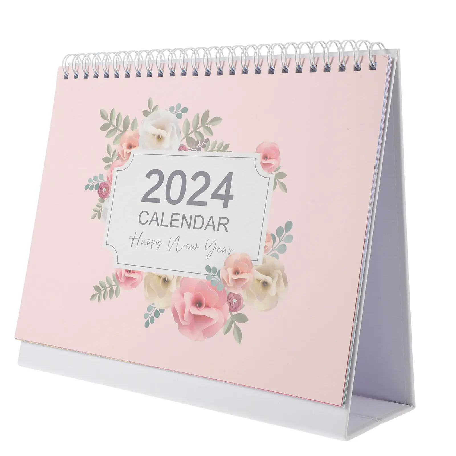 

Floral Planner Notebook Large Monthly Desktop Calendar 2024 Standing Flip Calendar For Office Desk Daily Use Smooth Paper