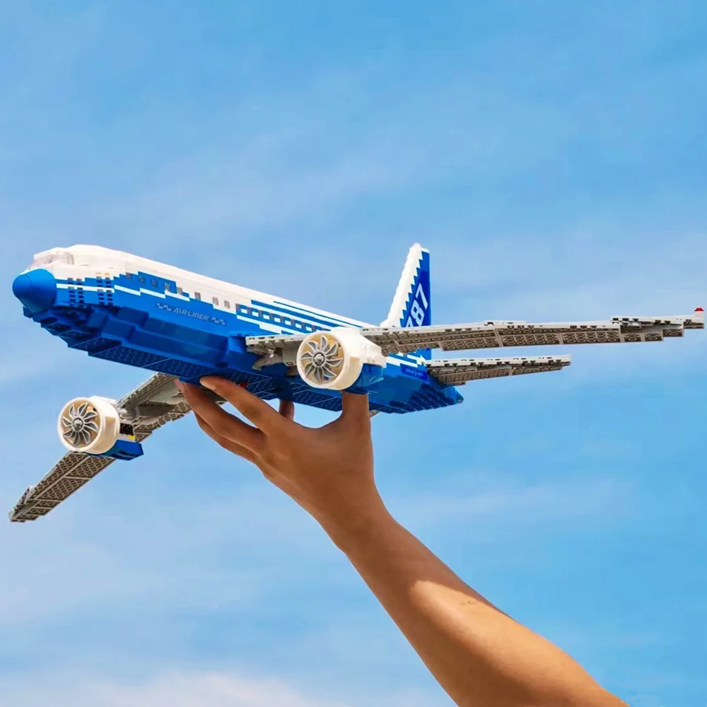 

Ideas The Boeing 787 Airliner Building Block City Airplane Passenger Plane Bricks Transport Plane Toys For Kids Birthday Gifts