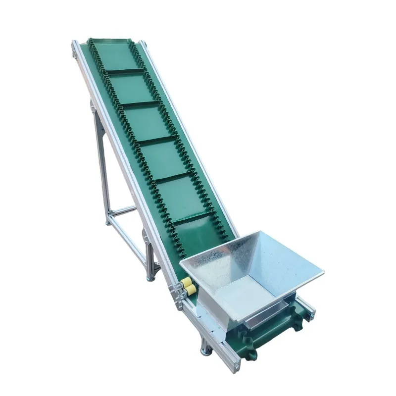 Small Stainless Steel Industrial Assembly Line Transport Packing PVC Belt Conveyor System Upfeeding Lift