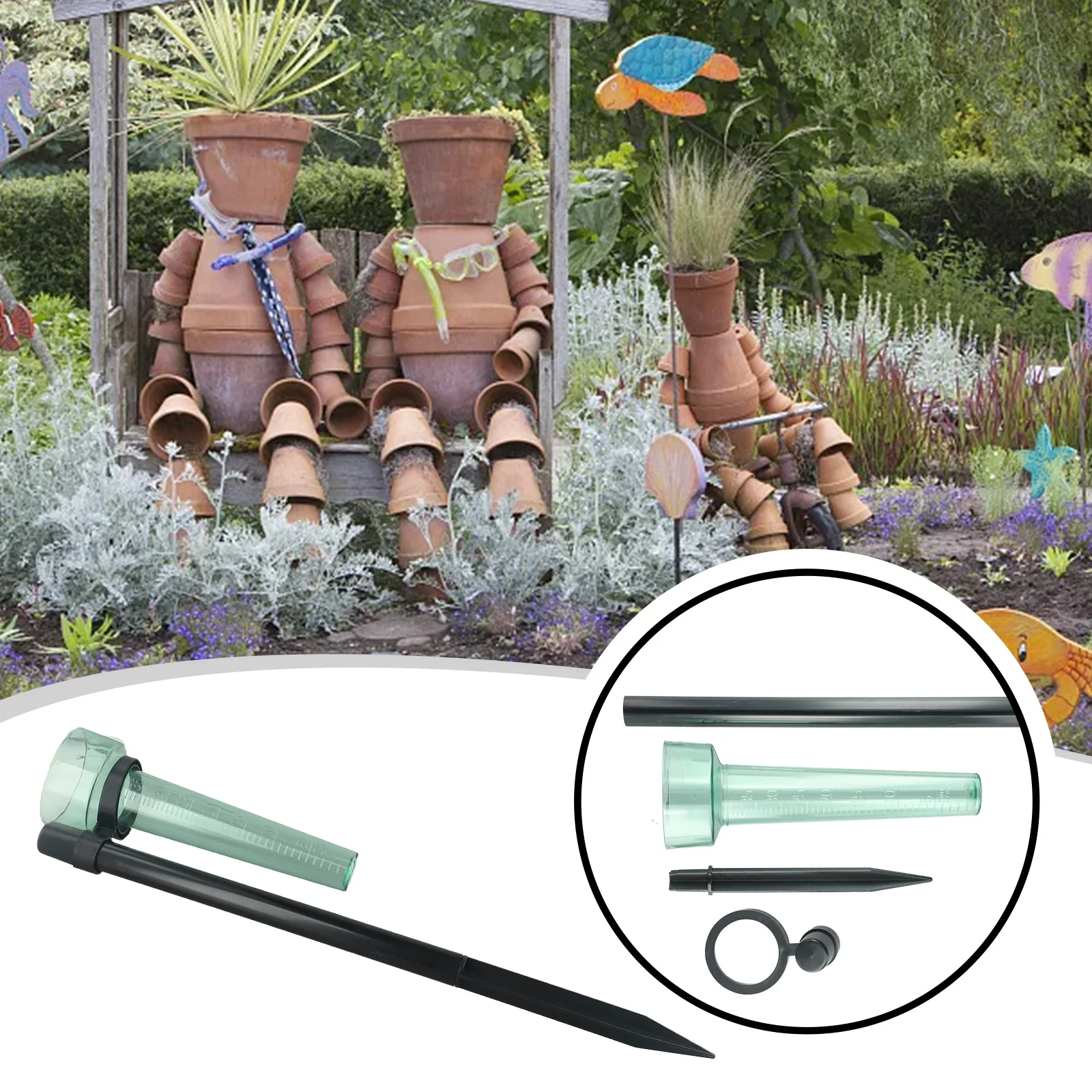 1pcs 레인 게이지 폴리스티렌 휴대용 레인 게이지 측정 도구 정원 물 지상 야외 레인 미터 빗물 측정기 수집