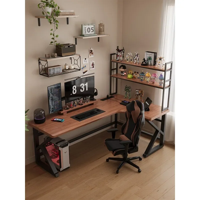 Solid wood corner computer desk desktop home bedroom L-shaped desk corner e-sports table desk