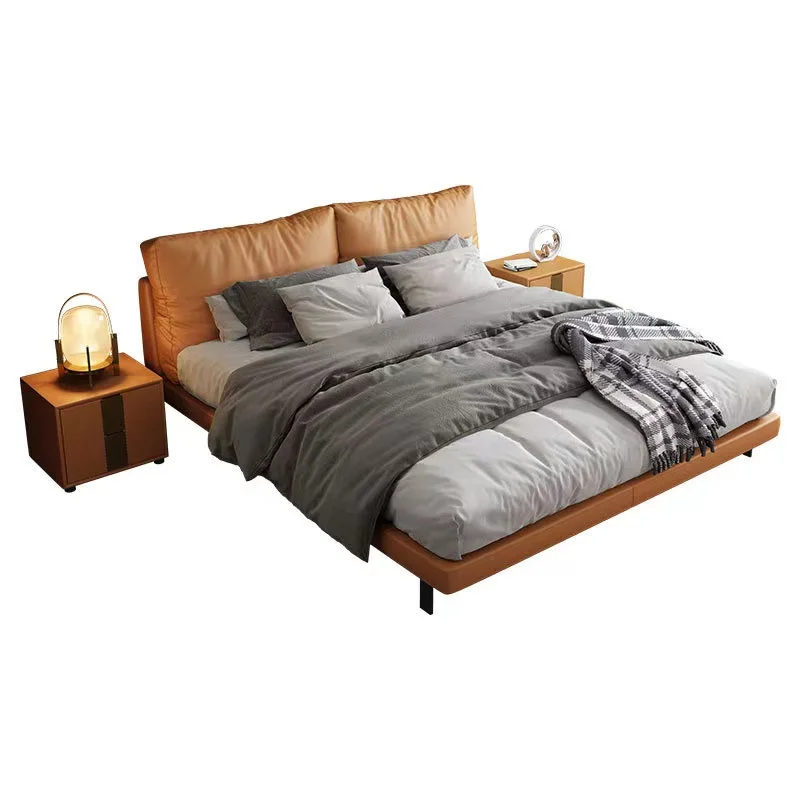 

Hot Sale Mid-Century Modern Style Convertible King Size Adjustable Wooden Double Bed Teak Frame Eco-friendly Durable Soft Bed