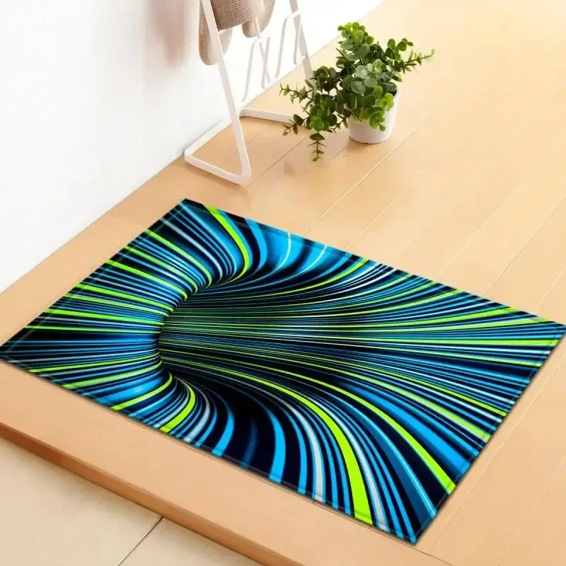 VIKAMA 40*60CM 3D Stereo Vision Living Room Carpet Vortex Bedroom Full or Bed Side Blanket Sofa Blanket Mat