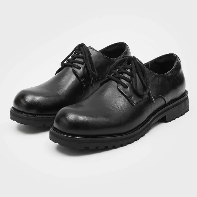 British Style Business Casual Men Shoes Korean Version Retro Formal Low Cut Lace Up Versatile Men Casual Shoes Black Size 38-46