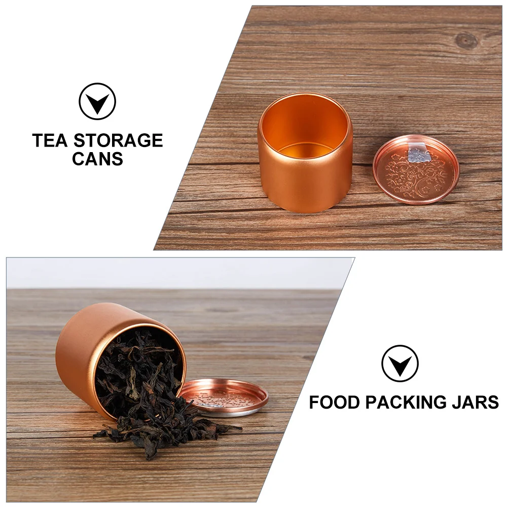 10 Pcs Mini Tea Kitchen Storage Container Aluminum Coffee Canister Food Jars Sealed Cans Boxes Candy Travel