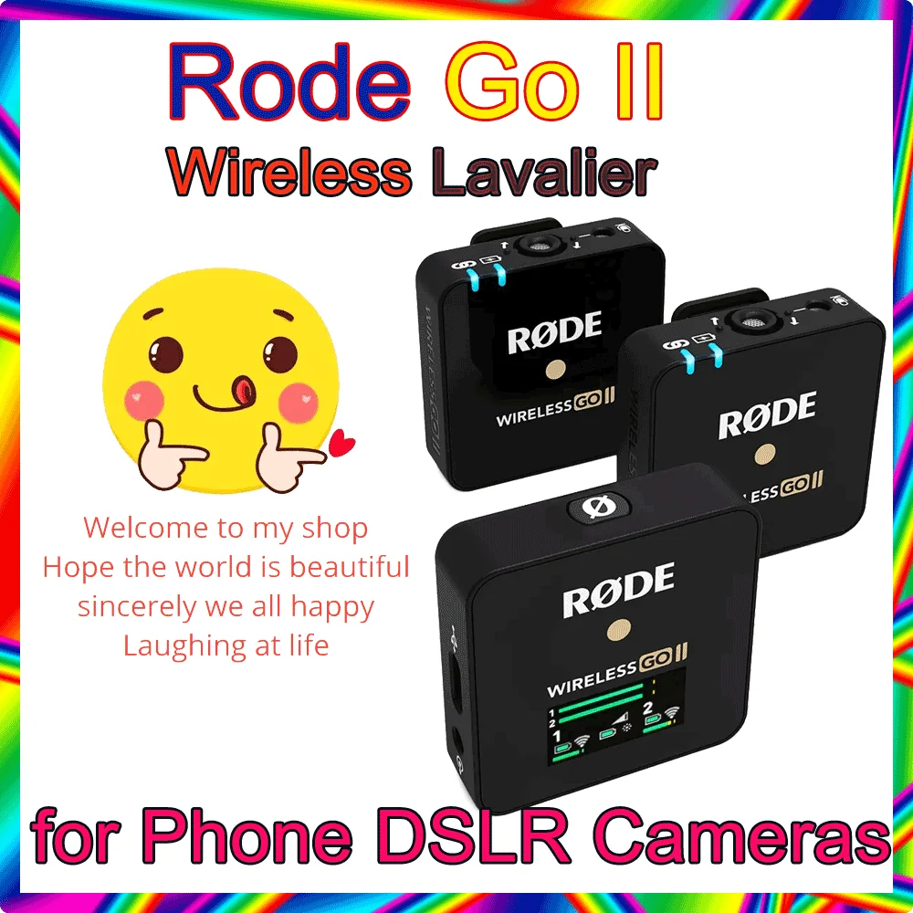 Rode Wireless Go II GO2 Wireless Lavalier Dual Channel Mic RX 2TX Transmission Microphone Accessories for Phone DSLR Cameras