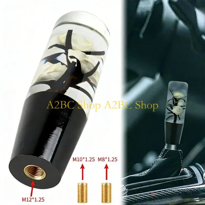 A2BC Fashionable Crystal Rose Acrylic Gear Shifts Knob Acrylic Knob Perfect for Customizing Your Car Or Motorcycle Interior