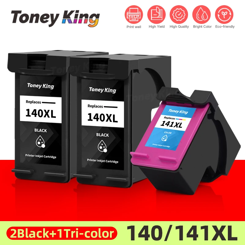 TONEY KING Compatible Ink Cartridge For HP 140 141 For HP Deskjet D4263 D4363 C4480 C4583 C4283 C4483 C5283 D5363 Printer