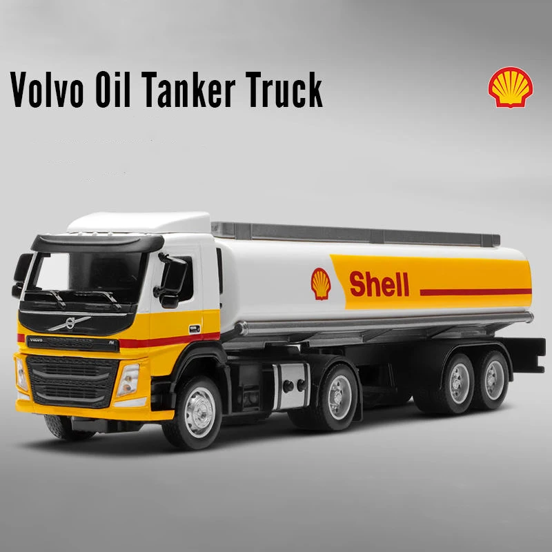 1:50 VOLVO Oil Tanker Truck Trailer Alloy Trailer Shell Car Model Children\'s Sound and Light Alloy Car Model Truck Boy Toy