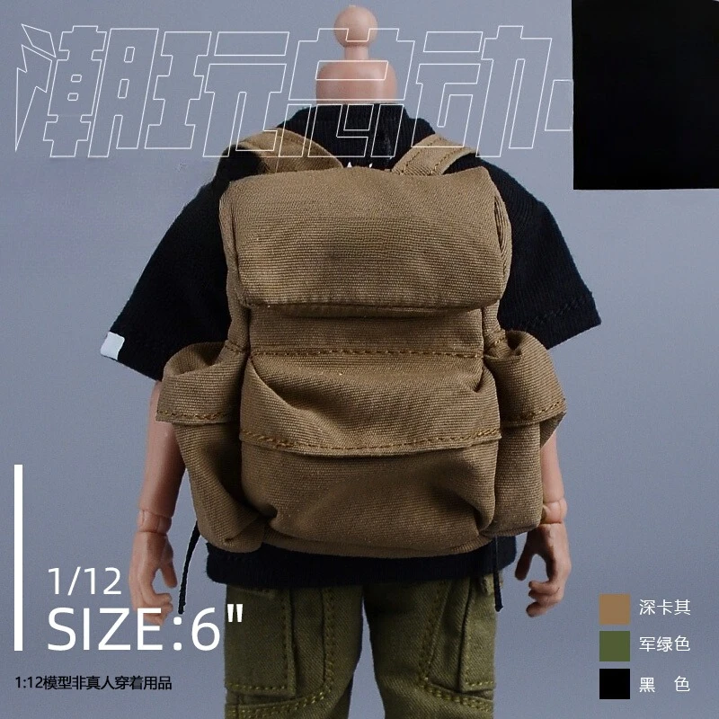 1/12 Scale Fashion Trendy Leisure Travel Versatile Backpack Model DIY Accessory Fit 6 Inches Action Figure Body Military Doll