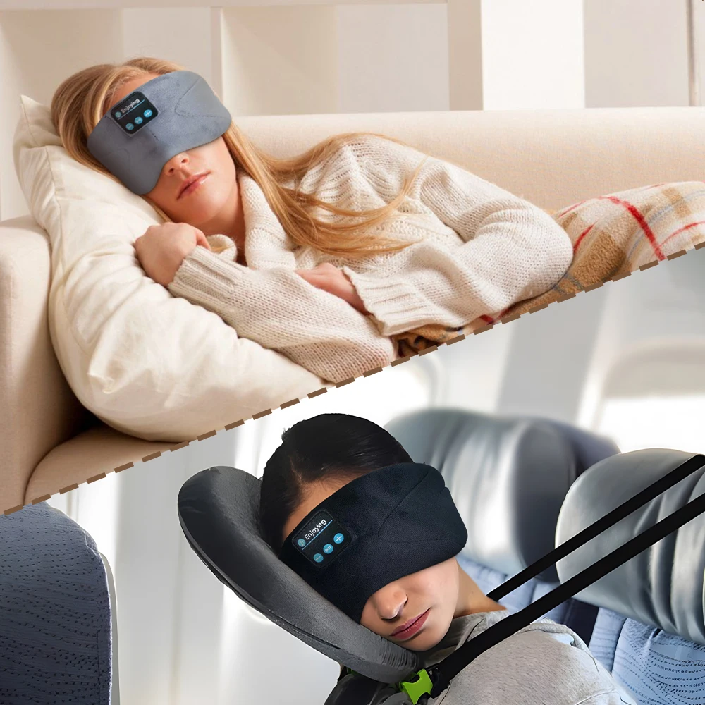 Soft Wireless Bluetooth Music Eye Mask cuffie Wireless per auricolari Seeping Sprots maschera per il sonno Unisex per i viaggi