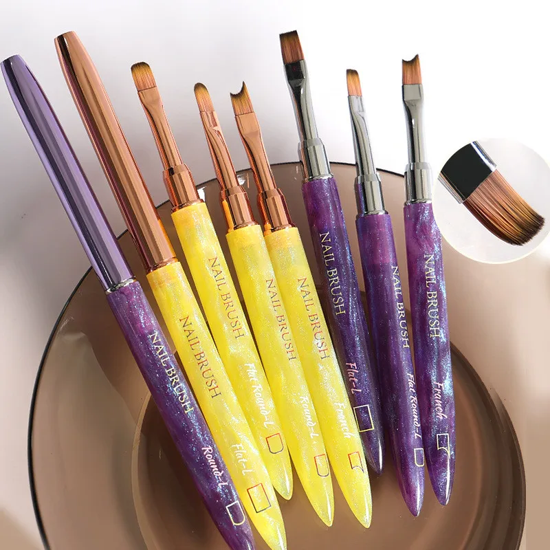 

1PC Gel Brush Oval & Flat UV Gel Nail Art Brush Professional Design Brushes Salon Home DIY Manicure
