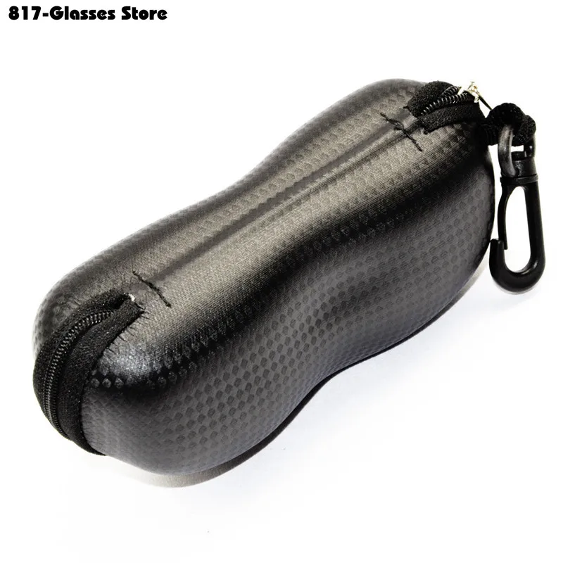 Unisex Fashion Glasses Case Women Men Portable Black Zipper Pressure Resistant Box Toad Glasses