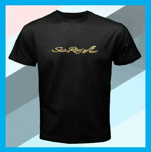 SeaRay Logo Power Boats Yacht Logo Men's Black T-Shirt Size S M L XL 2XL NEW