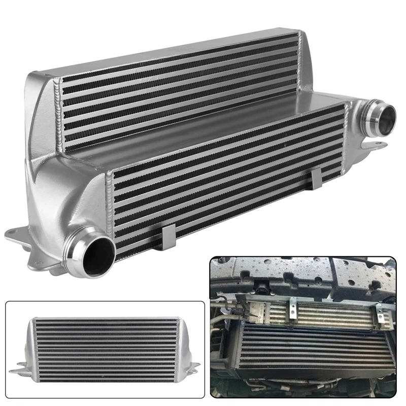 Tuning Intercooler For BMW 2004-2010 E60 E61 E63 E64 525d 530d 535d 635d  Black/Silver