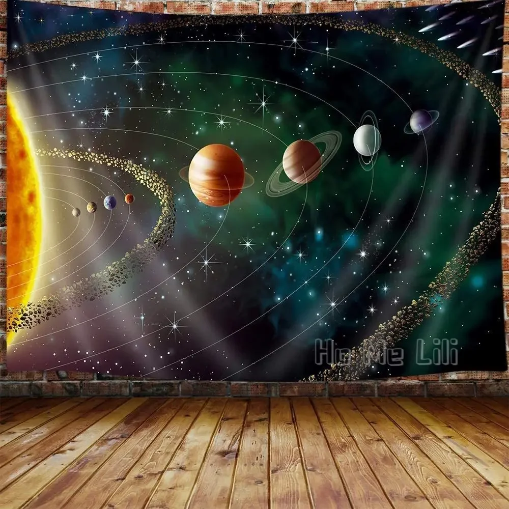 Outer Space Planets Small Tapestry For Men Universe Galaxy Wall Hanging For Bedroom Trippy Beach College Dorm Home Decor