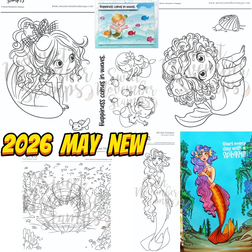 Cartoon mermaid clam 2026 may new Metal Cutting Die And Stamps Scrapbooking Background DIY Decoration Craft Embossing Stencil
